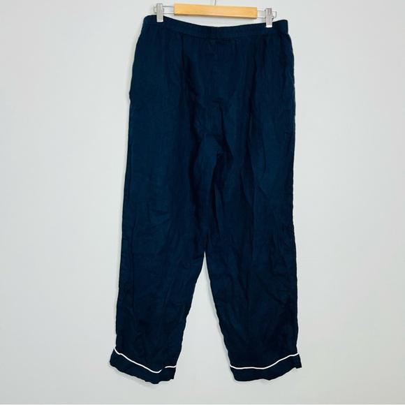 Quince 100% linen blue pajama set size large - Picture 8 of 9